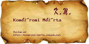 Komáromi Márta névjegykártya