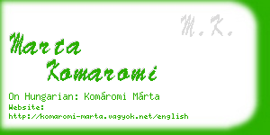 marta komaromi business card